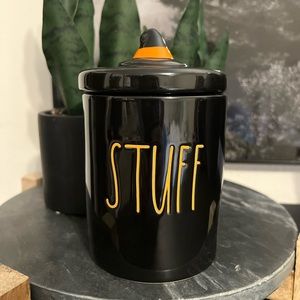 Rae Dunn By Magenta “Stuff” Bathroom Canister With Witches Hat Topper Halloween